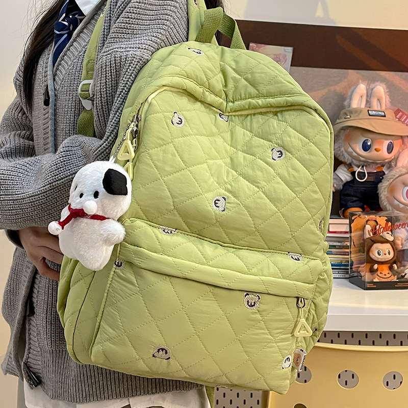 New autumn and winter 2024 large-capacity girl's backpack, plush puppy, cute cartoon printed cotton jacket backpack Application Scenario