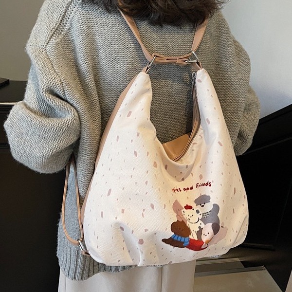 Cartoon cute dog, large-capacity single-shoulder bag, new handbag, girlish style, multi-functional backpack, crossbody bag Specification drawing