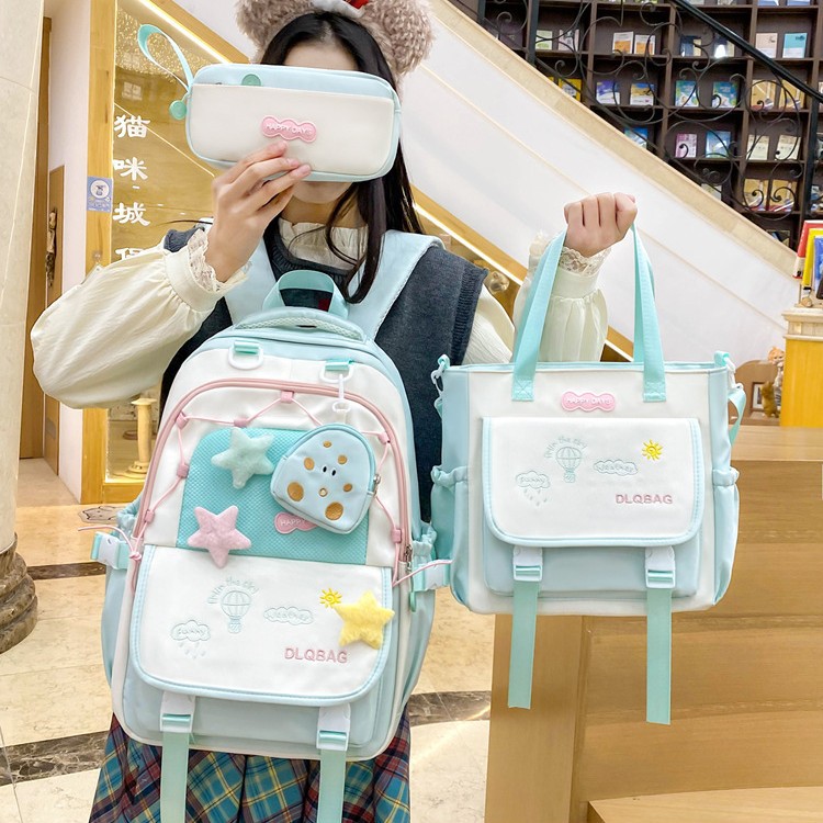 High appearance level, lightweight backpack, tutorial bag, handbag, cute student schoolbag, high school and college student backpack Specification drawing