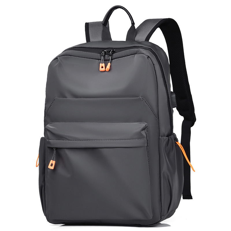 Simple, lightweight, fashionable and multi-functional backpack for men, large-capacity backpack, computer bag, water-resistant and USB charging Item Picture