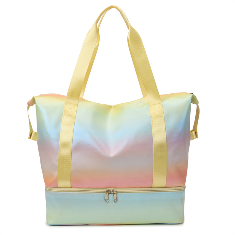Customizable pearlescent and colorful travel bags, large-capacity short-distance travel bags, lightweight hand-held luggage bags, yoga and fitness bags Item Picture