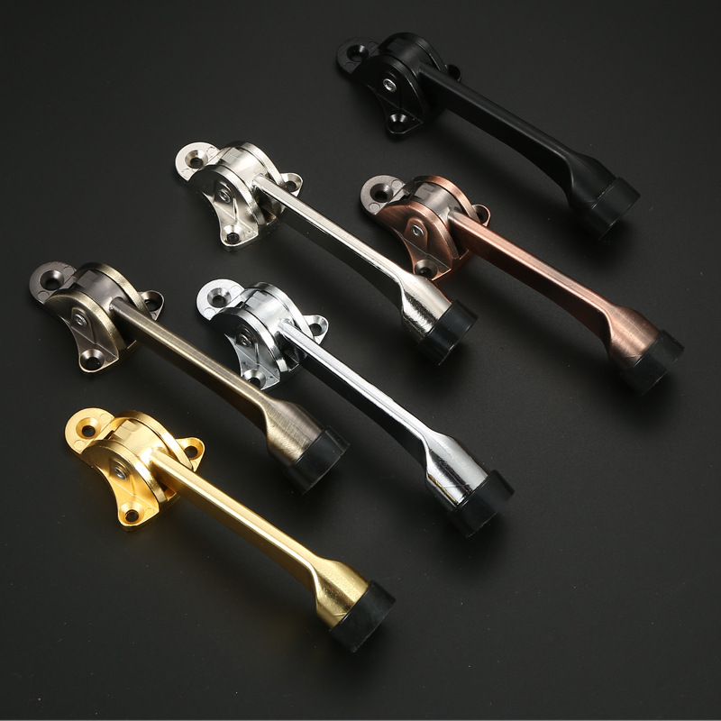 Zinc alloy foot pedal door top rubber limiter, thickened horseshoe door stop, anti-collision door stop, bedroom door collision wholesale details Picture