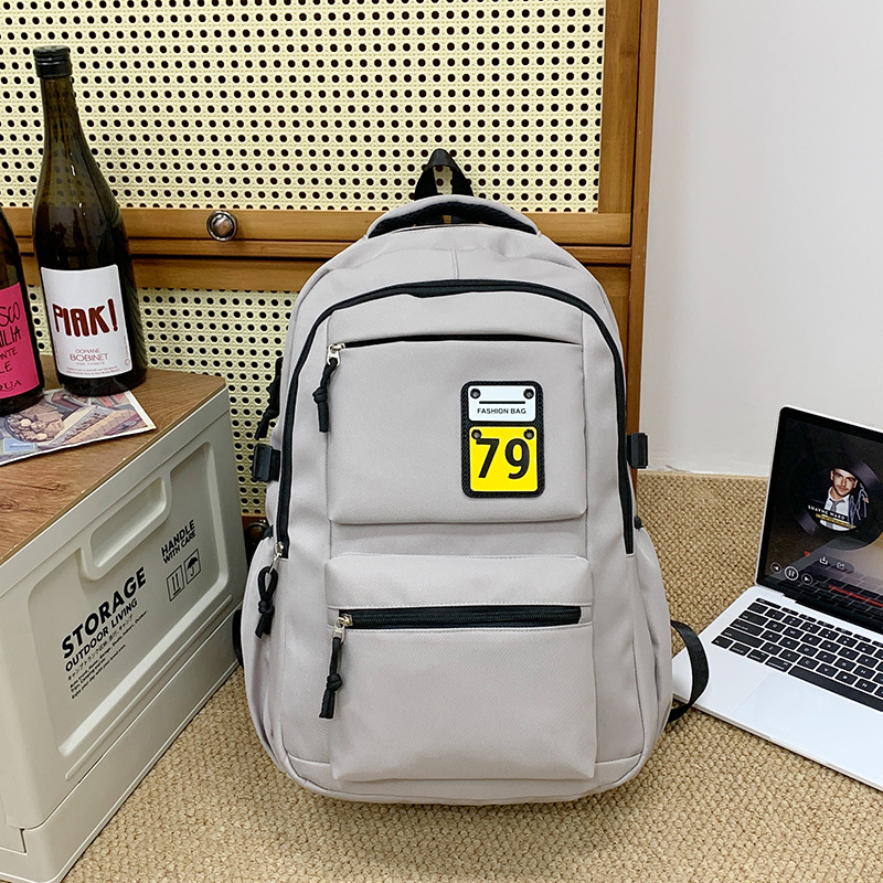 Men's backpack, Korean-style casual large-capacity computer backpack, outdoor travel bag, junior high school student study bag, schoolbag for girls Specification drawing