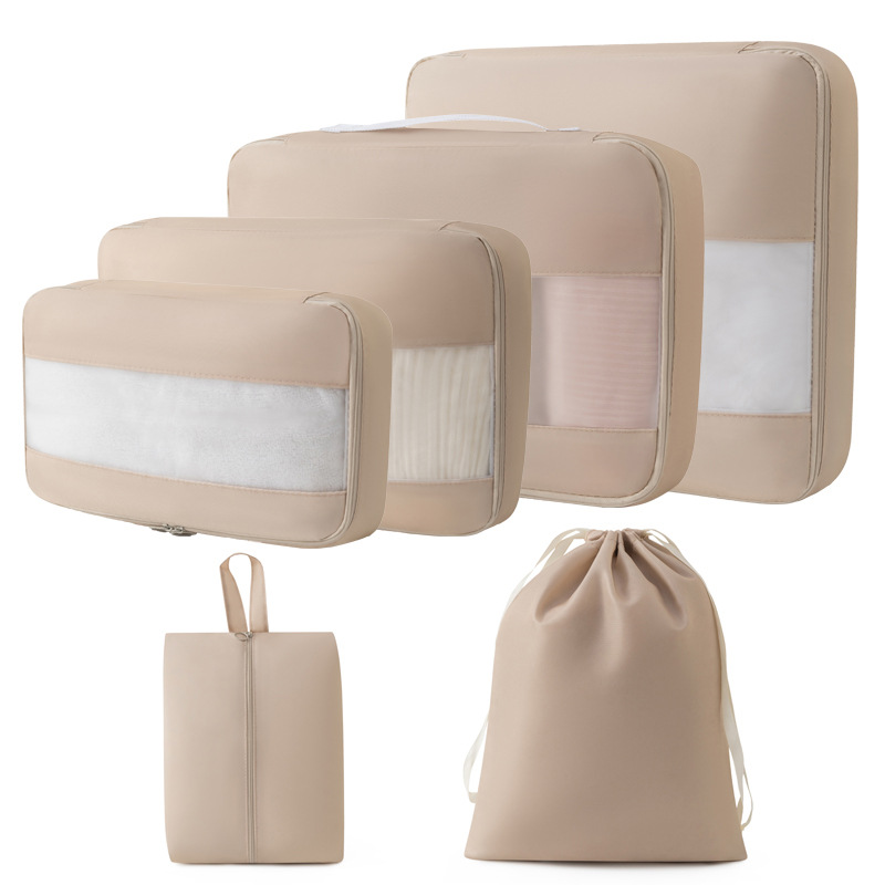 Heartfelt travel storage six-piece set, portable luggage bag for business trips, and separate storage bag for clothes and underwear Item Picture