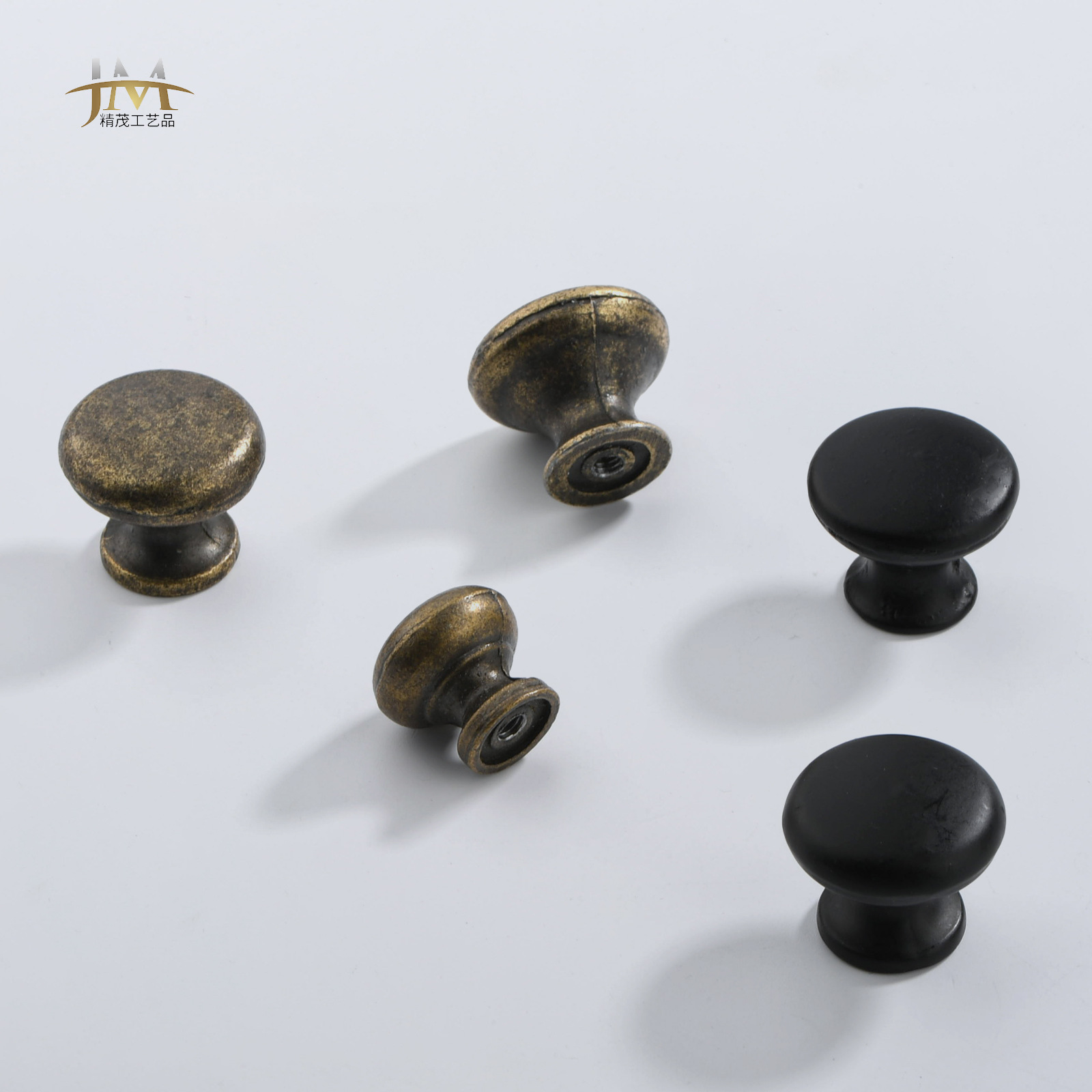 Jingmao Hardware's new European-style home decoration single-hole spray paint in black is suitable for drawer pull rings and cabinet door handles Item Picture