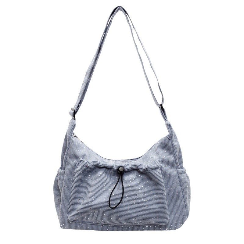 New large-capacity bags for autumn and winter, new casual and versatile tote bags for women's foreign trade, fashionable corduroy crossbody single-shoulder bags Item Picture
