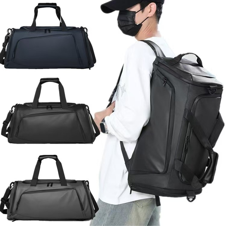 Multi-functional trendy portable fitness bag, men's outdoor sports basketball training bag, dry and wet separated luggage backpack details Picture