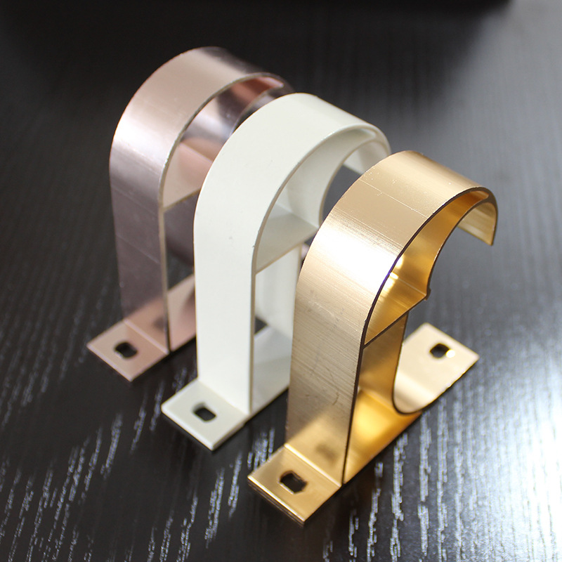 Roman curtain rod top mounting bracket, side mounting bracket, installation code, thickened aluminum alloy accessory, aluminum alloy base, three-color details Picture