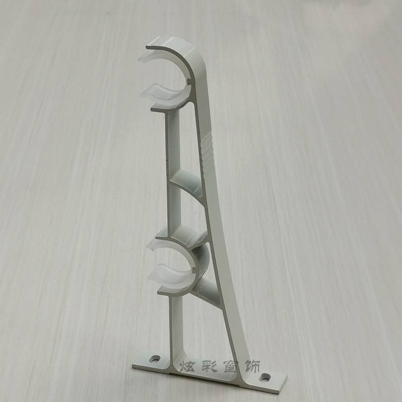 Roman rod curtain rod aluminum alloy bracket seat hook thickened seven-line side-mounted double-bracket curtain rod accessory Item Picture
