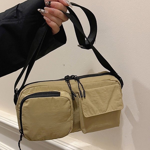 Fashionable and casual multi-pocket crossbody bag, single-shoulder postman bag, camera bag, underarm bag, unisex crossbody bag Specification drawing