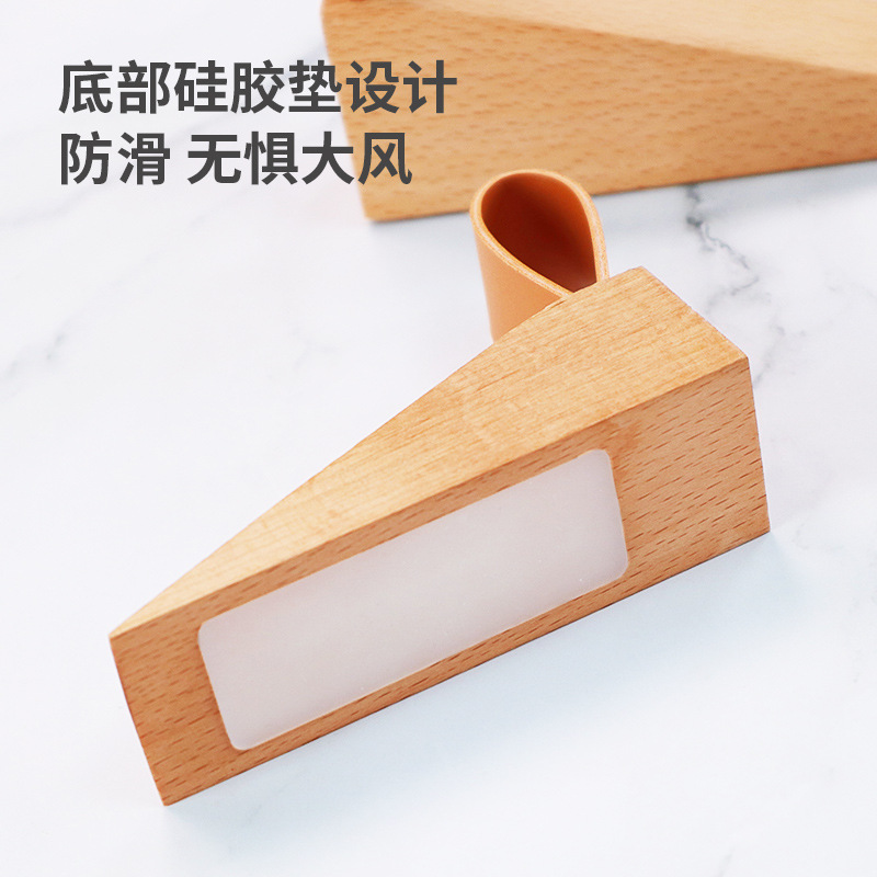 Nordic wooden door stopper, bedroom top door anti-closing plug, beech wood, household windproof, movable and anti-collision Application Scenario