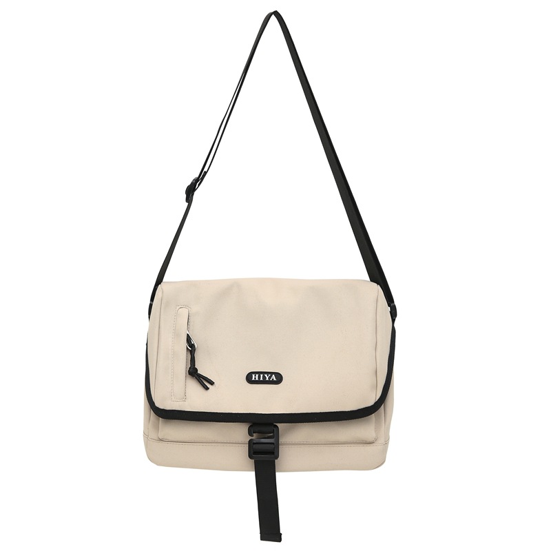 Japanese-style Instagram trendy men's crossbody bag, large-capacity casual workwear style couple single-shoulder bag, college student class postman bag Item Picture