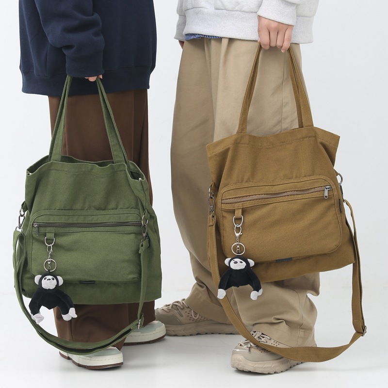 Crossbody bag, women's large-capacity tote bag, handbag, single-shoulder bag, crossbody bag, Japanese canvas bag, men's and women's school backpacks full figure