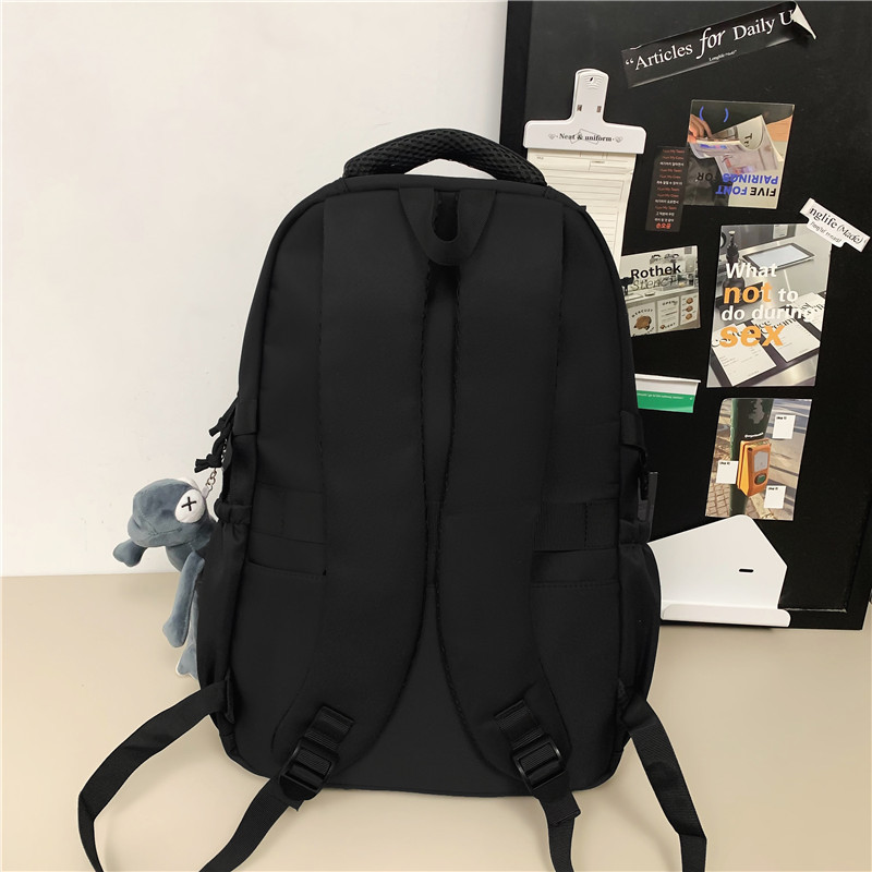 Japanese-style Instagram schoolbags, cool and trendy college student couple color-matched backpacks, large-capacity letter casual backpacks for middle school students Specification drawing