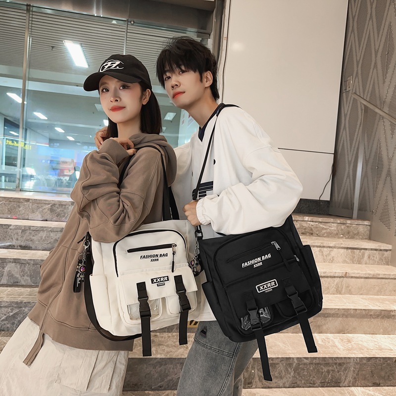Men's 2025 new large-capacity Korean style Instagram trendy workwear couple casual single-shoulder bag Tote bag full figure