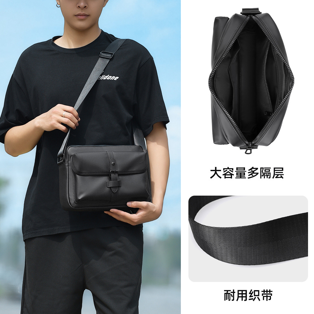 New fashionable and trendy casual single-shoulder bag, men's crossbody bag, water-resistant large-capacity commuting chest bag, small square bag Application Scenario