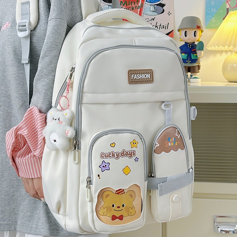 Wholesale of new high-appearancelevel large-capacity backpacks for girls in junior and senior high school college style, versatile travel backpacks details Picture