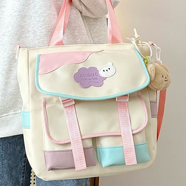 New cartoon pattern cute and fashionable girls' bags, simple backpacks, backpacks, student schoolbags, fresh after-school bags details Picture