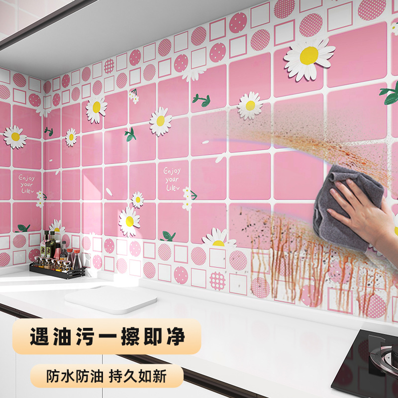 Kitchen oil-proof stickers, cabinets, high-temperature resistant wall stickers, fireproof, waterproof and moisture-proof tiles, countertops, self-adhesive stoves, range hoods Specification drawing