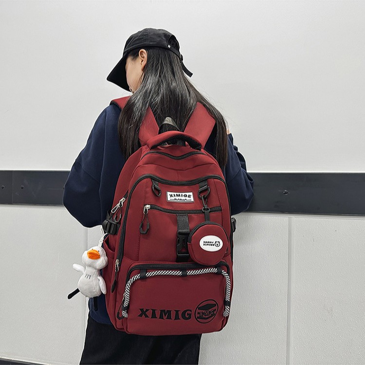 Fashionable, simple and elegant student backpack, gender-specific travel bag, multi-functional and multi-pocket student bag details Picture
