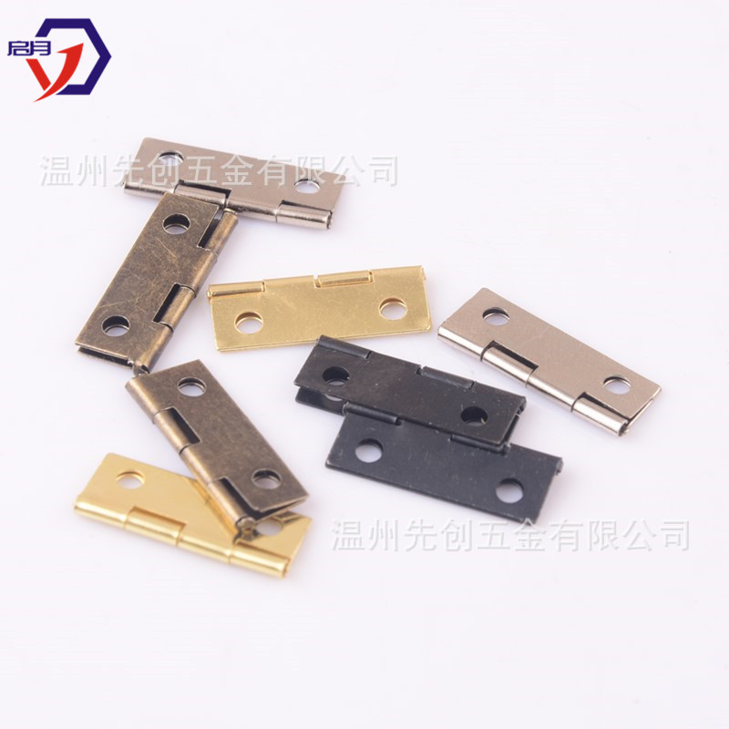1-inch wooden box hinge flat opening hinge wooden box gift box, small hinge iron sheet gift box packaging box, 4 points 6 points 8 points Specification drawing