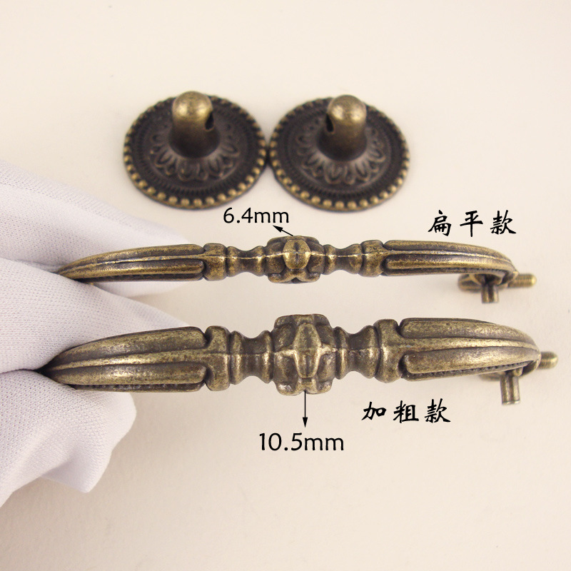 Chengyu K099 Antique European-style drawer handle, retro jewelry box, wooden box handle, zinc alloy hand-held classical handle details Picture