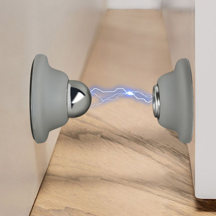 The new anti-collision door stop and door stopper of Meiyi door suction without drilling, silicone floor, fixed after door suction, short type for bathroom door details Picture