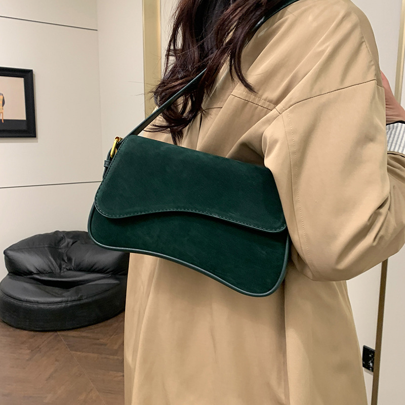 Cross-border Women's bag 2024 New retro matte fashionable underarm bag, simple and trendy, versatile, hand-held crossbody small square bag details Picture