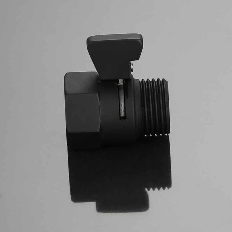 4. Black all-copper toilet spray gun stop valve, large flow Angle valve, inner and outer thread shower head switch valve Specification drawing