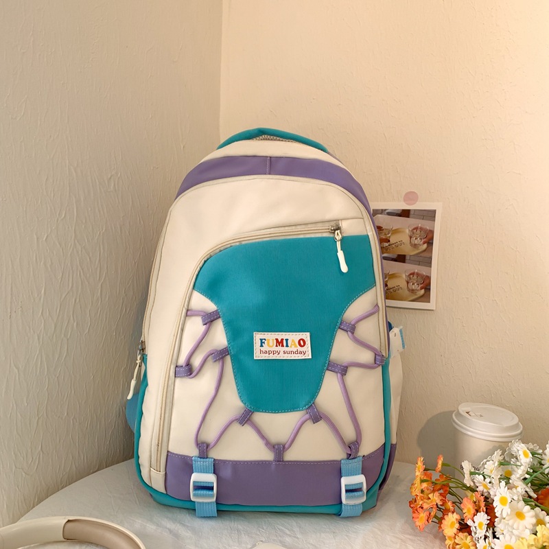 Color-matched backpacks for junior high and senior high school students, niche backpacks, new large-capacity student backpacks for high school and college students Specification drawing