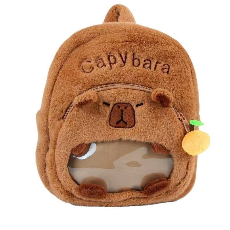 New high-appearure-level Kapibara backpack, plush toy bag, children's backpack, class storage bag Item Picture