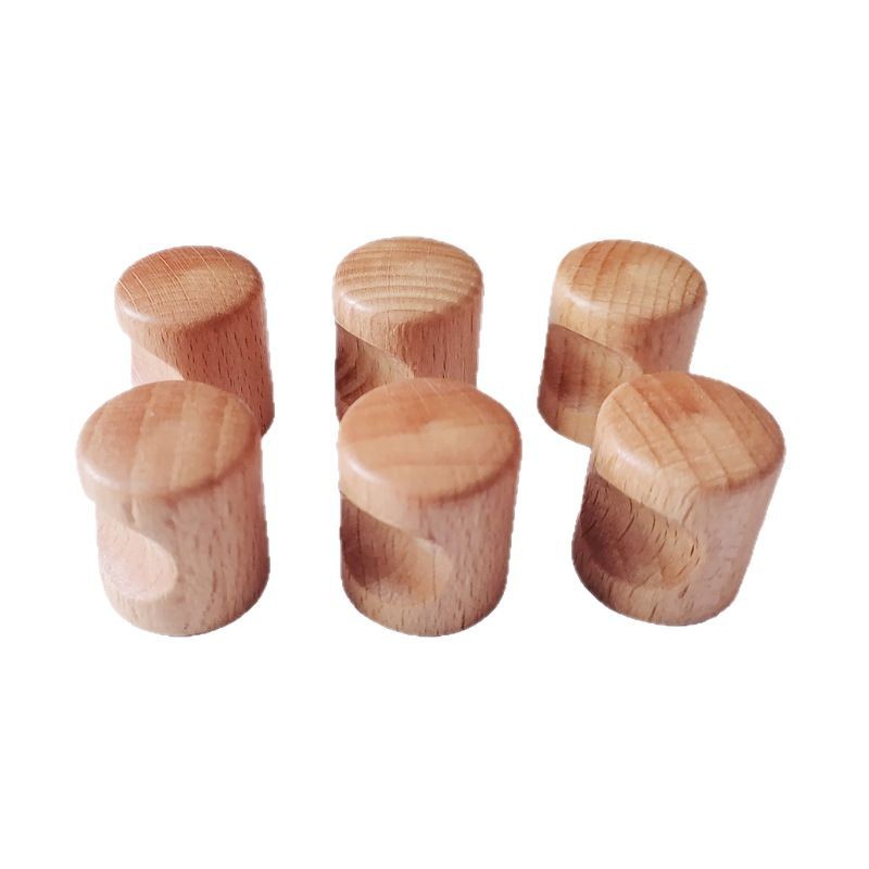 Modern and simple beech wood furniture, drawer wooden handles, wooden bedside table, coffee table, TV cabinet door single-hole handles Item Picture