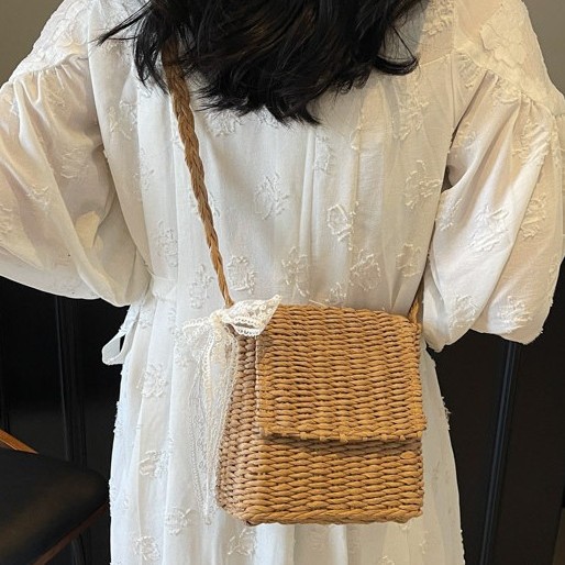 Hand-woven straw bag for women, large capacity 2025 new single-shoulder bag, vacation, seaside and beach niche tote bag details Picture
