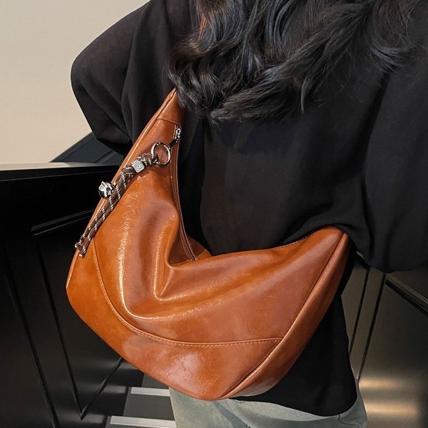 Best-selling dumpling bag for women, large capacity 2025 new style, simple and casual underarm bag, retro and versatile, high-end single-shoulder bag Specification drawing