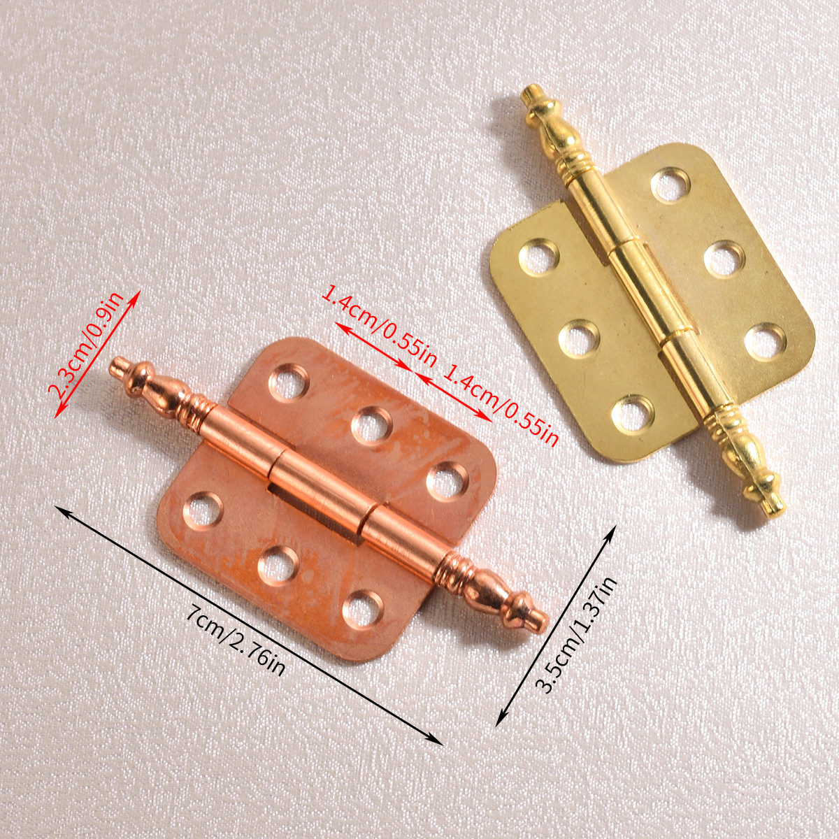 Jingmao -1018 Crown Head Home Decoration Hardware Accessories Antique Hinge 6-hole Gift box Iron Sheet Open Hinge details Picture