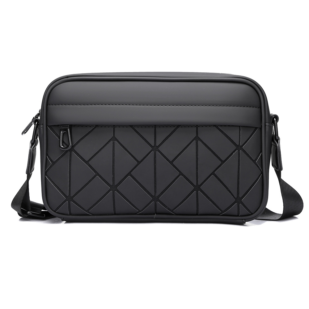 New colorful diamond-shaped men's crossbody bag, travel small backpack, laser reflective fashionable and trendy chest bag, single-shoulder bag Item Picture