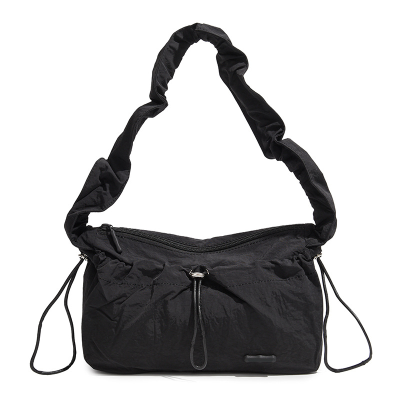 Retro-style fairy pleated cloud underarm bag, Korean Instagram simple and versatile single-shoulder bag, and a niche girl's crossbody bag Item Picture