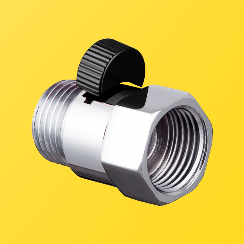 All-copper straight-through 4-inch pipe Angle valve, showerhead hose joint, water stop valve, flow regulation control valve, spray gun switch valve full figure