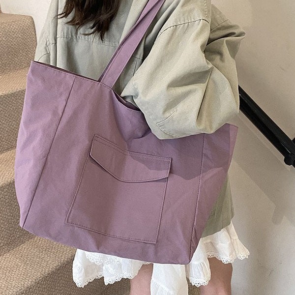 Large-capacity casual zipper fabric bag, new Spring/Summer 2024 lightweight single-shoulder bag, simple tote crossbody bag Application Scenario