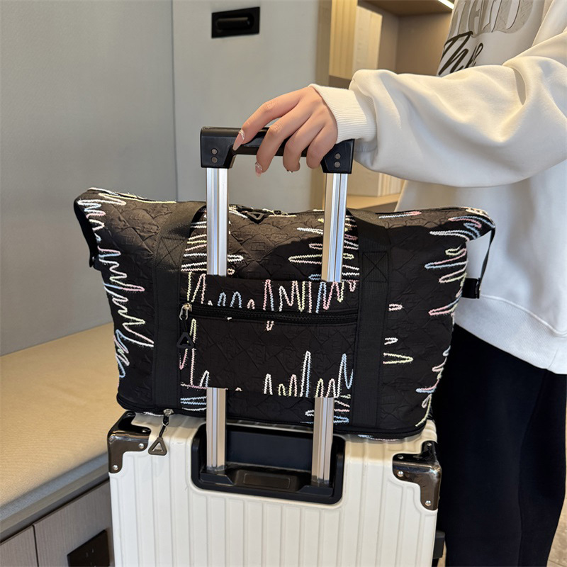The new folding luggage bag is a lightweight and large-capacity travel bag for women, with an extendable and expandable hand-held storage bag that can be fitted with a pull rod details Picture