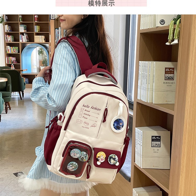 2025 New large-capacity casual bag, fashionable backpack, versatile and dirt-resistant for junior and senior high school students, commuting backpack full figure