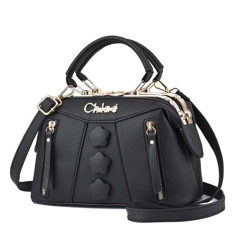 The 2022 new women's handbag is a trendy and fashionable large-capacity women's bag, a cross-border single-shoulder crossbody solid color button bag Item Picture