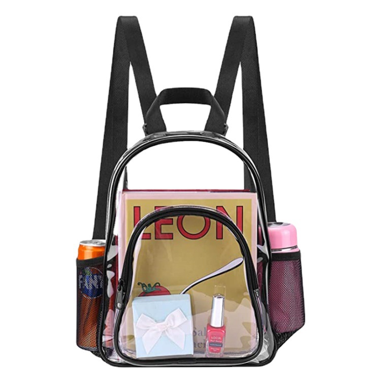 Amazon cross-border transparent PVC backpack, male and female student schoolbags, outdoor large-capacity backpack processing and customization Item Picture