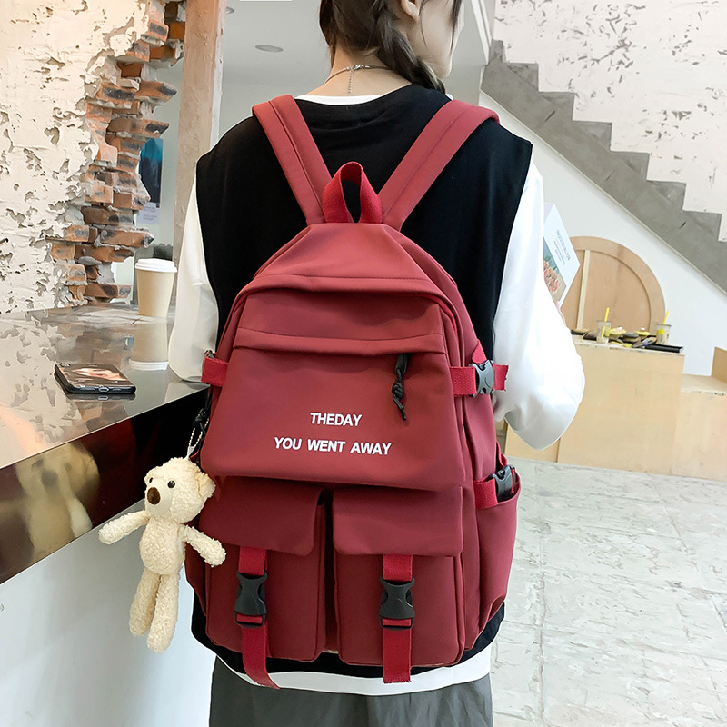 Schoolbag for girls, Korean-style backpack for boys, fashionable and casual, large-capacity campus backpack for high school and college students details Picture