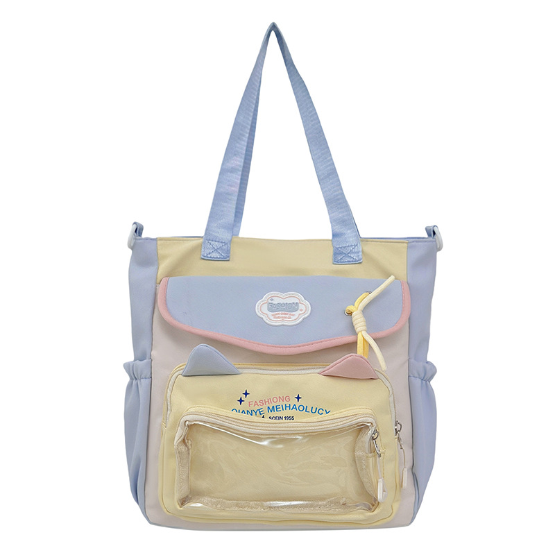 High-appearance-level ins-style schoolbag, junior high school girl backpack, high school student large-capacity cute pain bag, dopamine backpack Item Picture