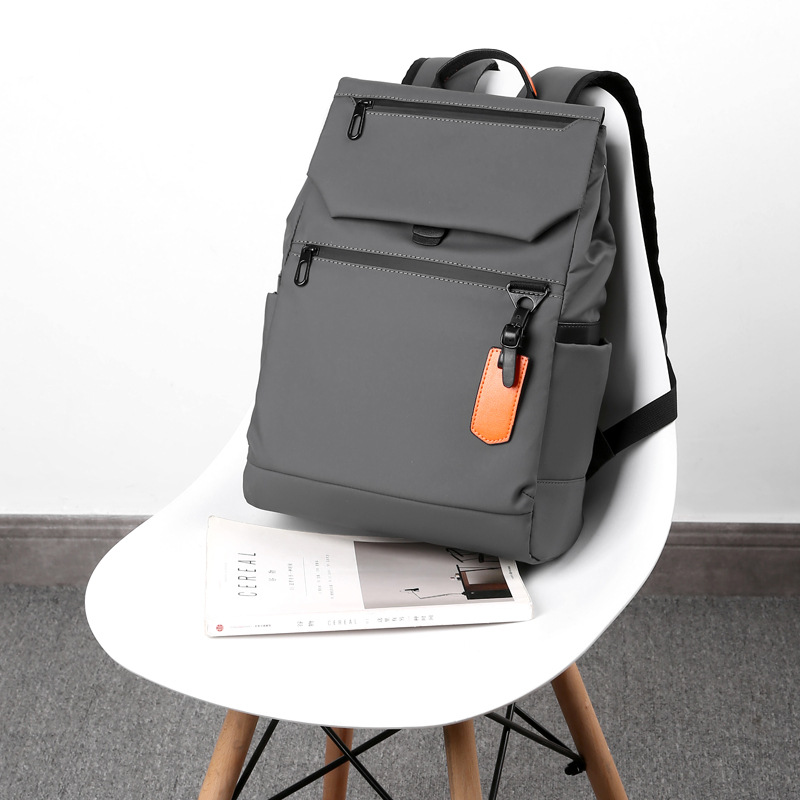 Cross-border new products: simple and casual travel backpack, men's cool solid color computer bag, business commuting bag details Picture