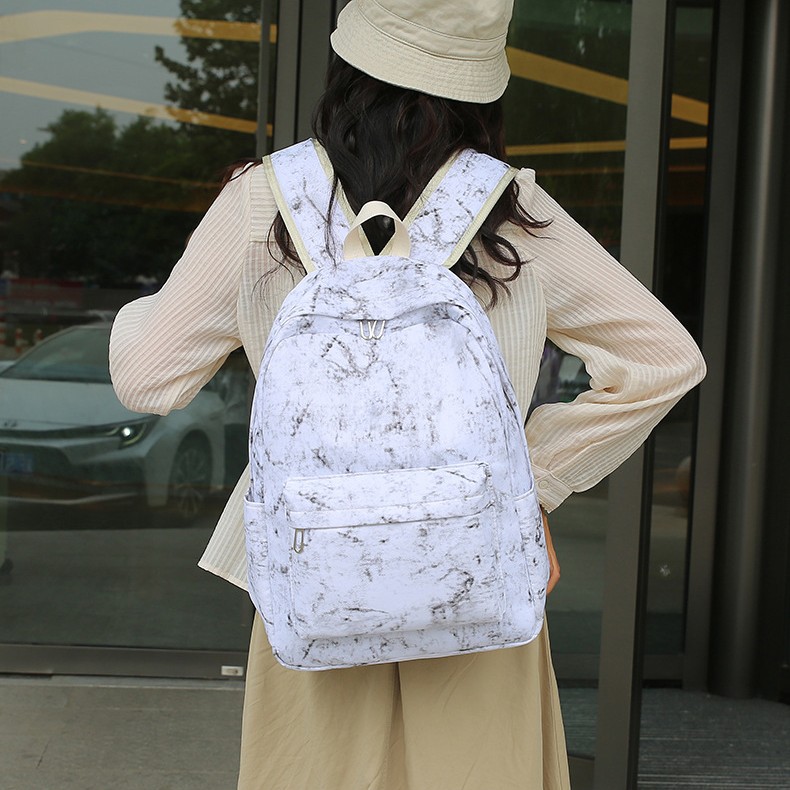 The cross-border wholesale trend of the 2025 new student large-capacity schoolbag, women's tie-dyed casual backpack and fashionable backpack Specification drawing