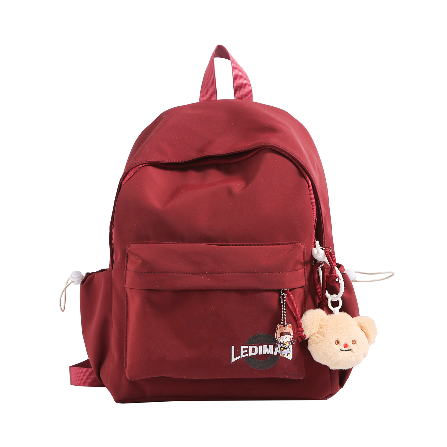 This is a new 2024 high school backpack for female college students with a high level of appearance, featuring a simple solid color and a fresh look Item Picture