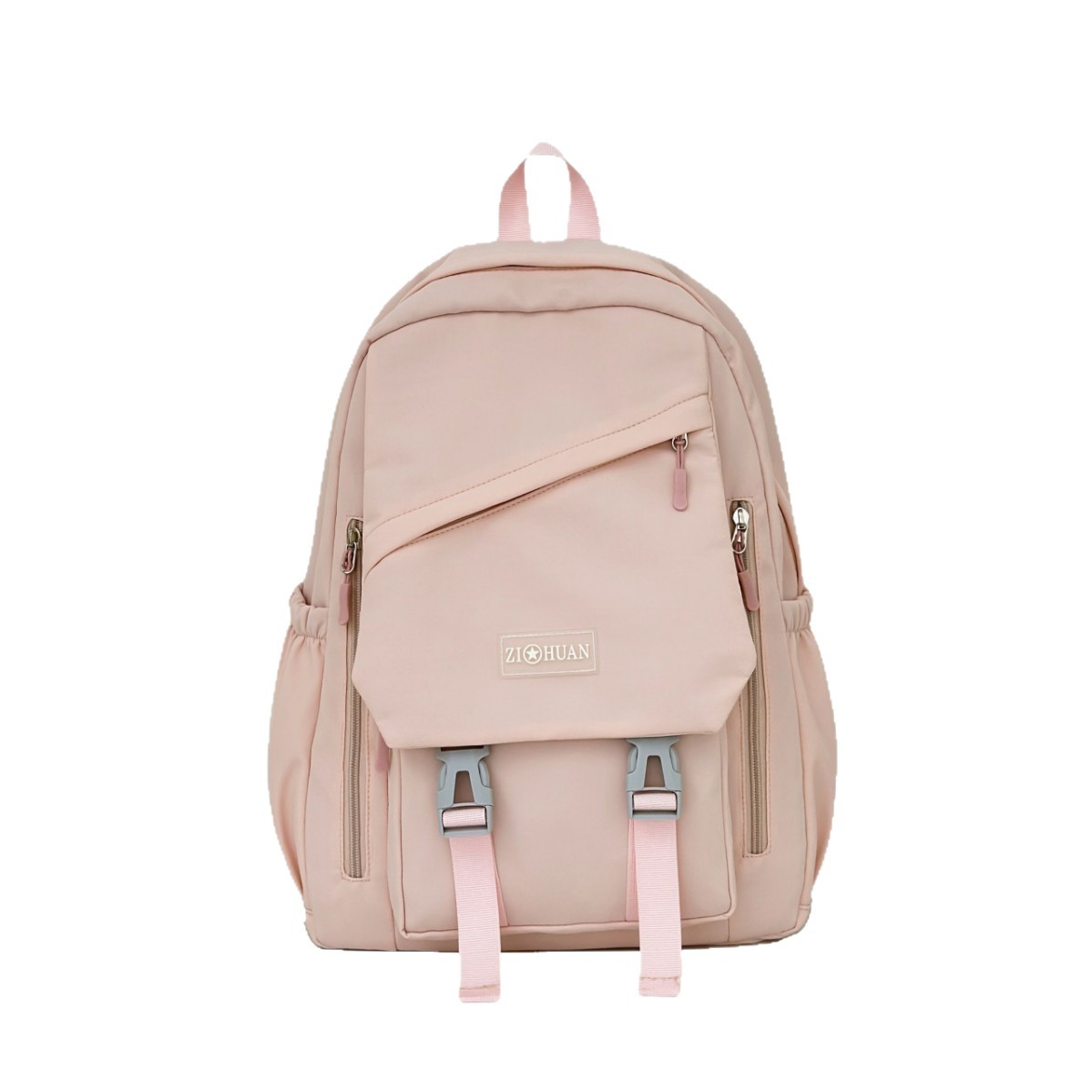 Korean-style versatile schoolbag for female students, Korean-style versatile backpack for junior and senior high school Harajuku, large-capacity solid color forest-themed backpack Item Picture