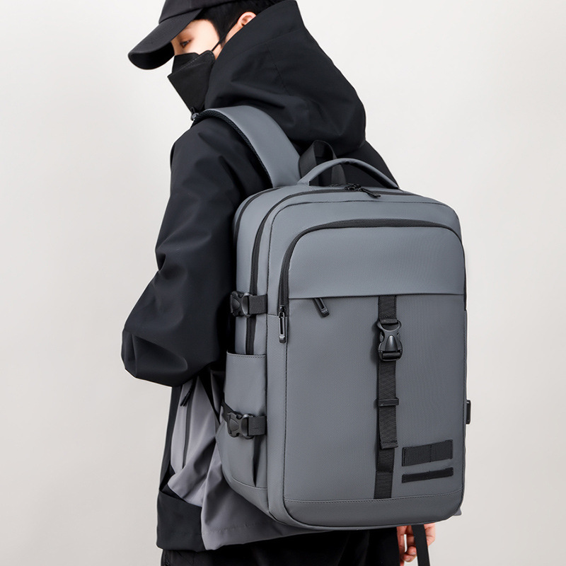 Cross-border casual adult backpack, men's multi-compartment business computer bag, high-end and large-capacity student schoolbag full figure
